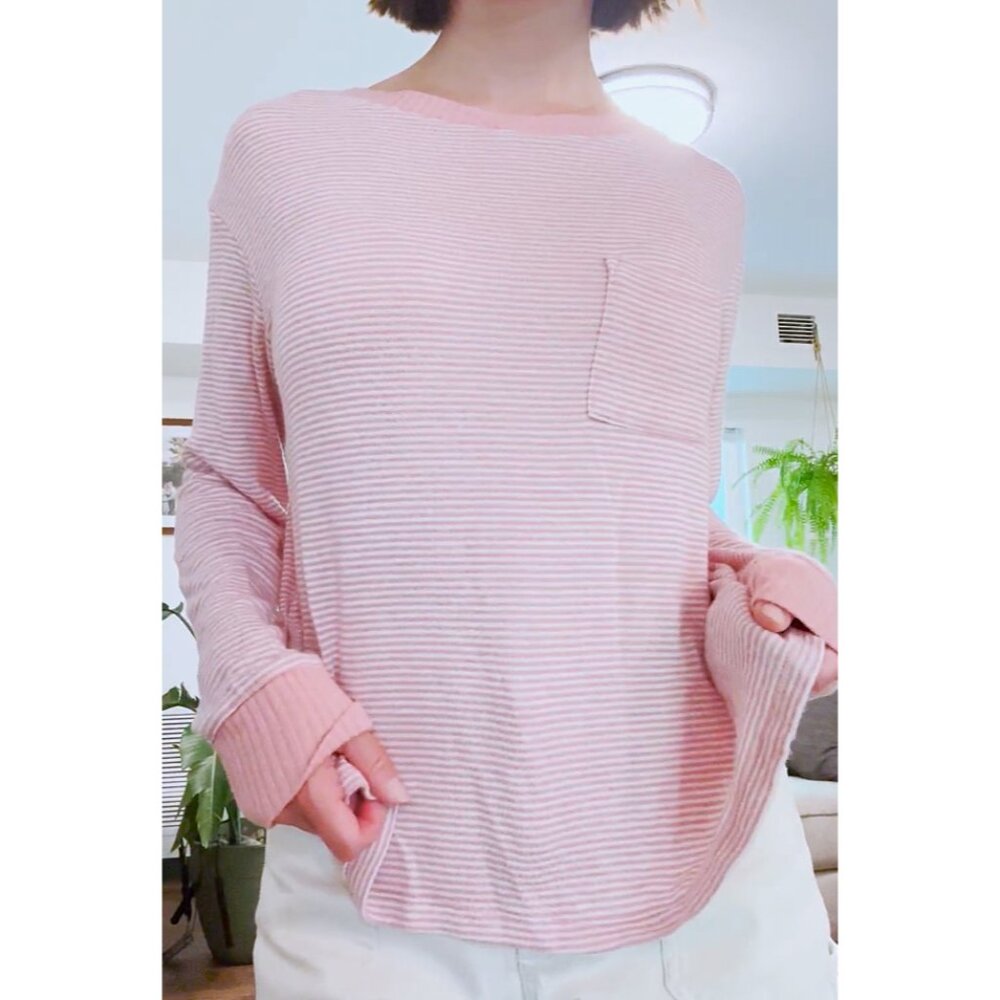 Long Sleeved Pink Striped Shirt